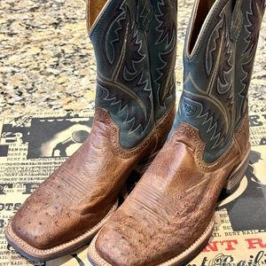 Mens Ariat square toe Ostrich western cowboy boots
